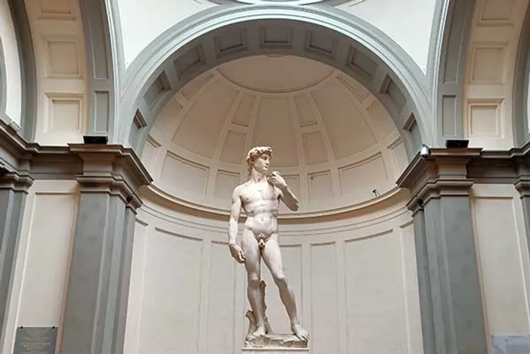 Il David di Michelangelo nella Tribuna della Galleria dell'Accademia di Firenze
